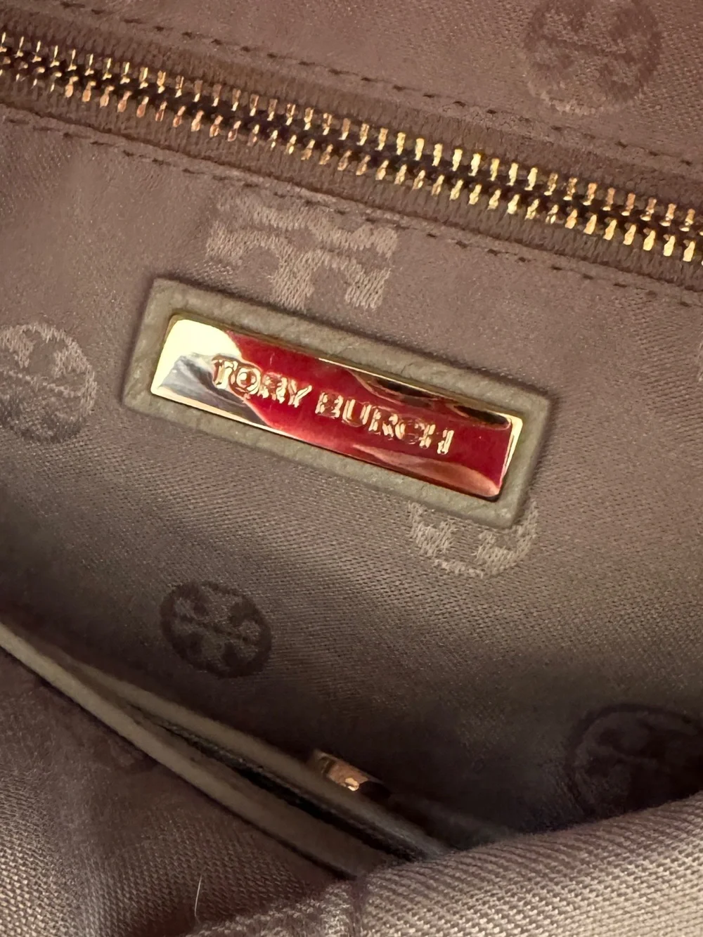 Tory Burch Bombe Foldover Leather Crossbody French Grey